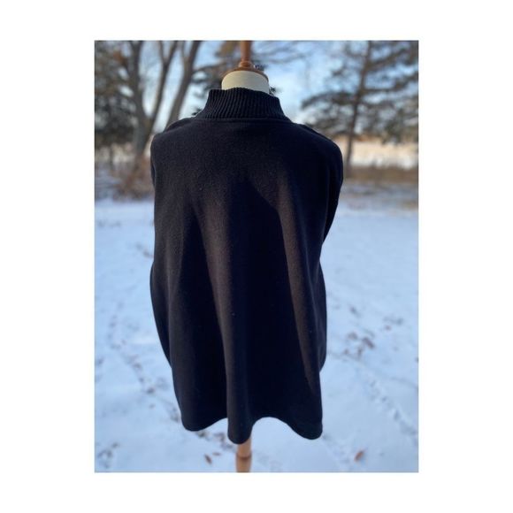 Black Thick Fleece 1/2 Zip Pullover Sweater 3X - Picture 4 of 12